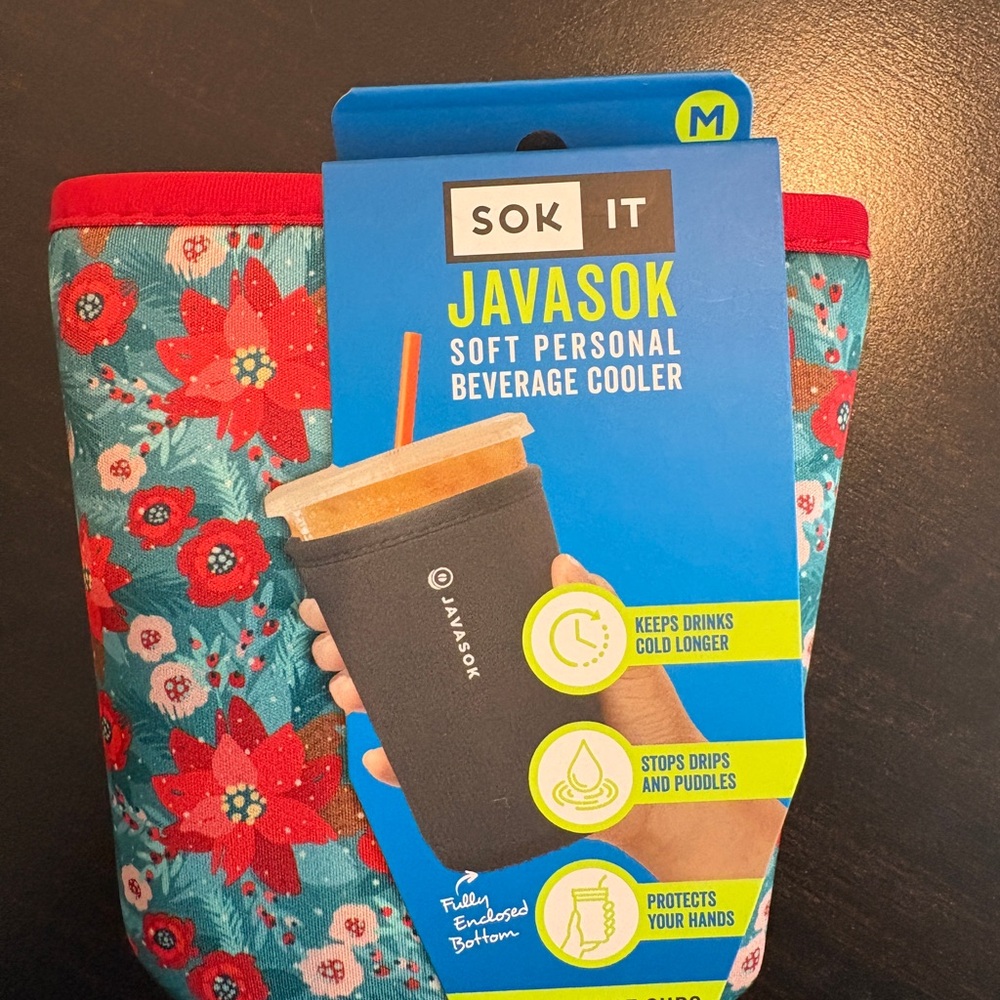 🍷3for$20! SOK IT Floral Poinsetta Beverage Cooler